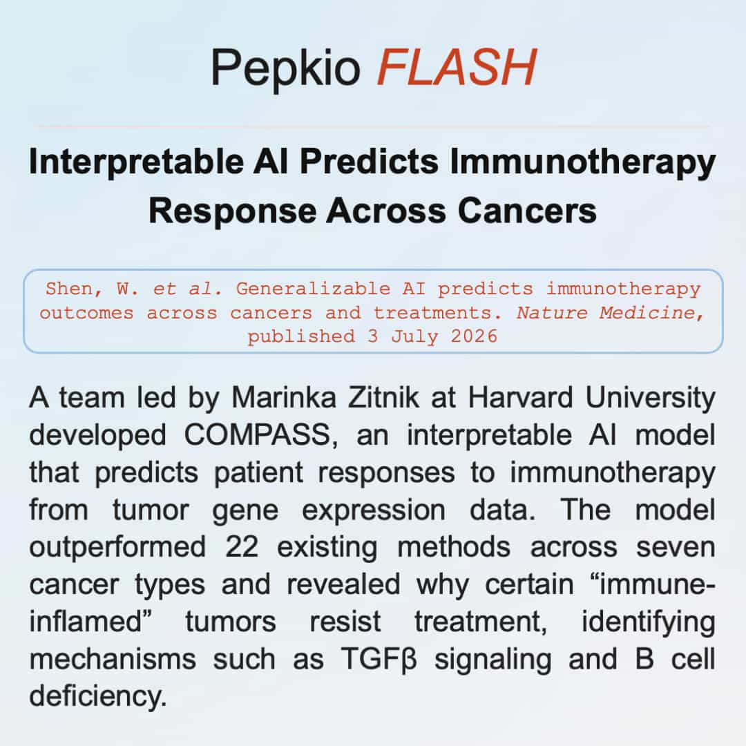 Pepkio Flash card: Ai Compass Predicts Immunotherapy Response Flash